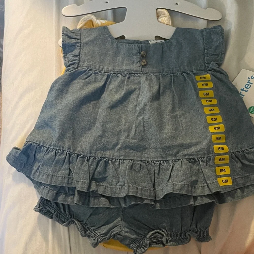 Carter's Blue Denim Baby Dress with Ruffles